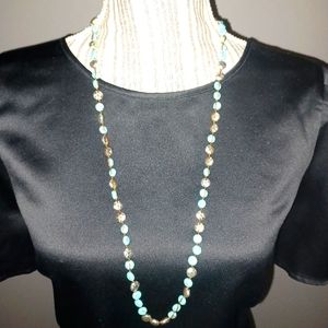 16" Bronze and turquoise necklace, very heavy material.